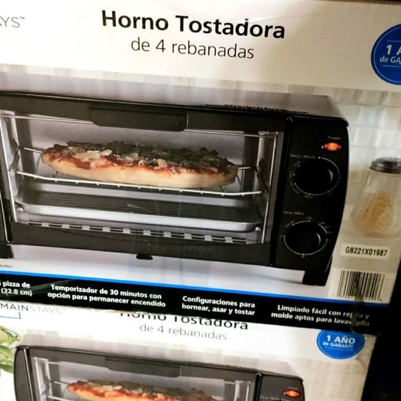 mainstays 4 slice black toaster oven